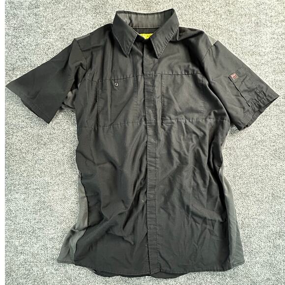 RED KAP Other - Red Kap Men's L Short Sleeve Mechanic Work Shirt Black Industrial Uniform